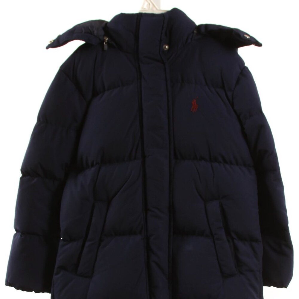 Polo Ralph Lauren Little Girls Water-Repellent Long Down Jacket Coat navy blue j - Picture 2 of 3